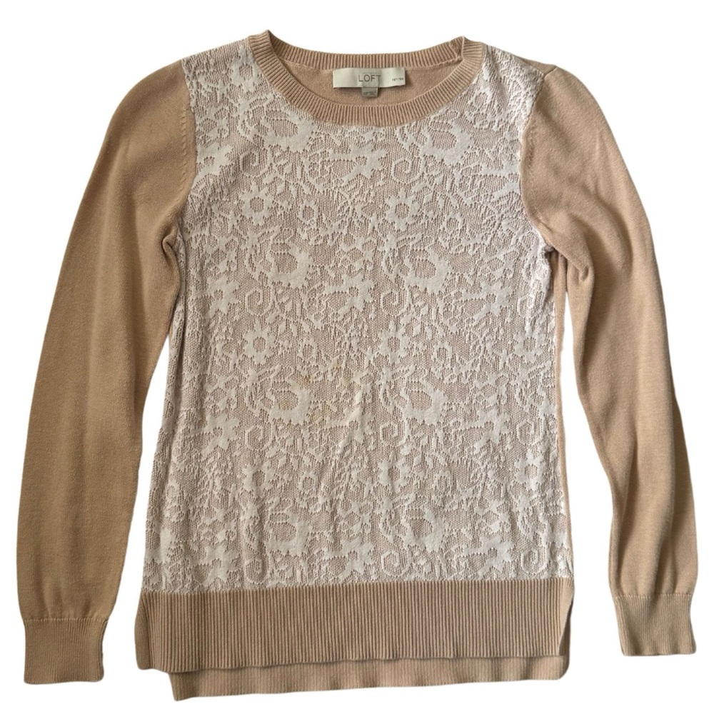 Lace Overlay Long Sleeve Sweater